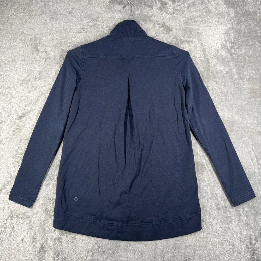 Lululemon Belle‎ Wrap Asymmetrical Sweatshirt Women 4 Navy Blue Longline Casual